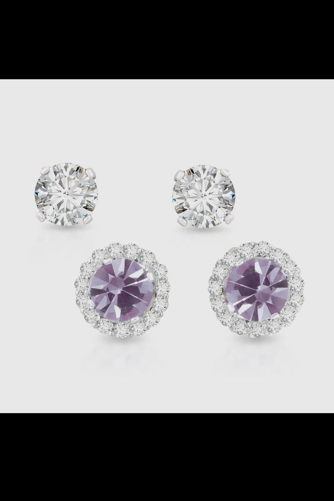 Birthstone Earrings with CZ Halo Jacket (Choose your Birth Month)