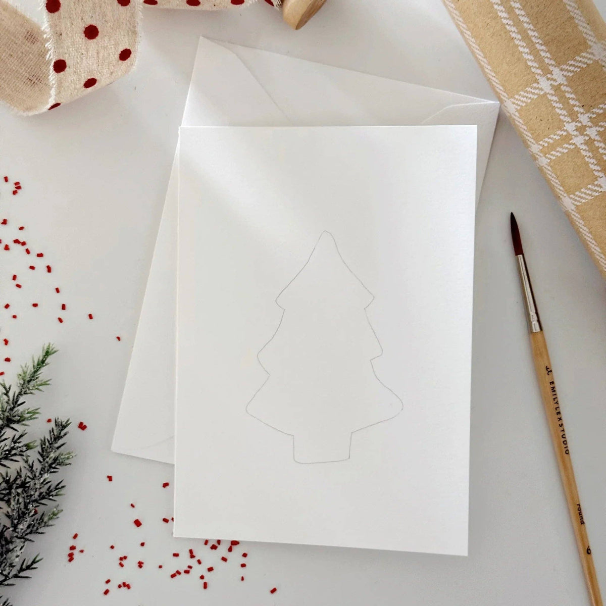 Gingerbread Paintable Watercolor Notecard Set of 8- Emily Lex Studio