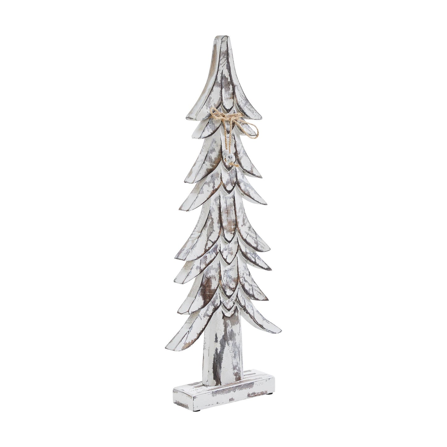 Timber Tidings Distressed White Wooden Tree
