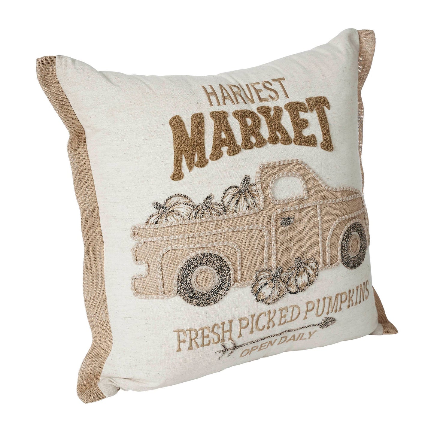 Harvest Market Pumpkin Truck Throw Pillow