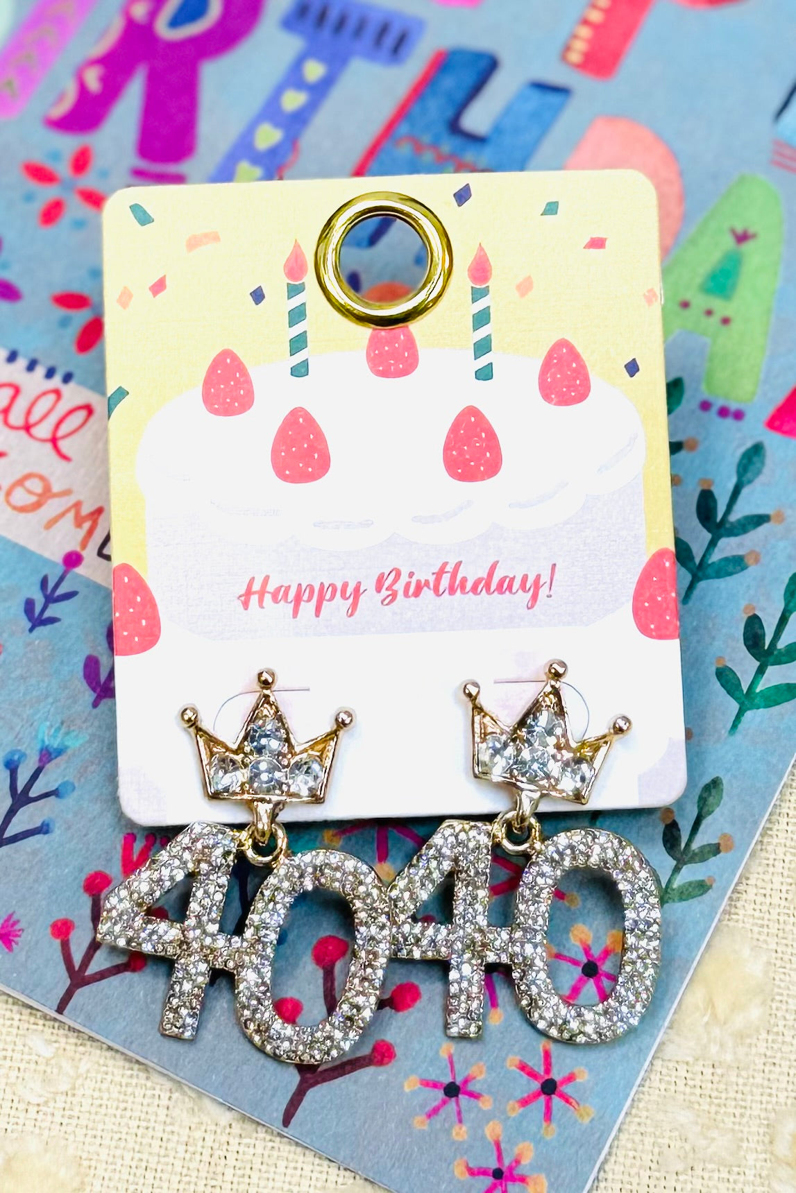 Birthday Girl Bling Dangle Earrings- Choose 21, 30, 40, 50, or 60