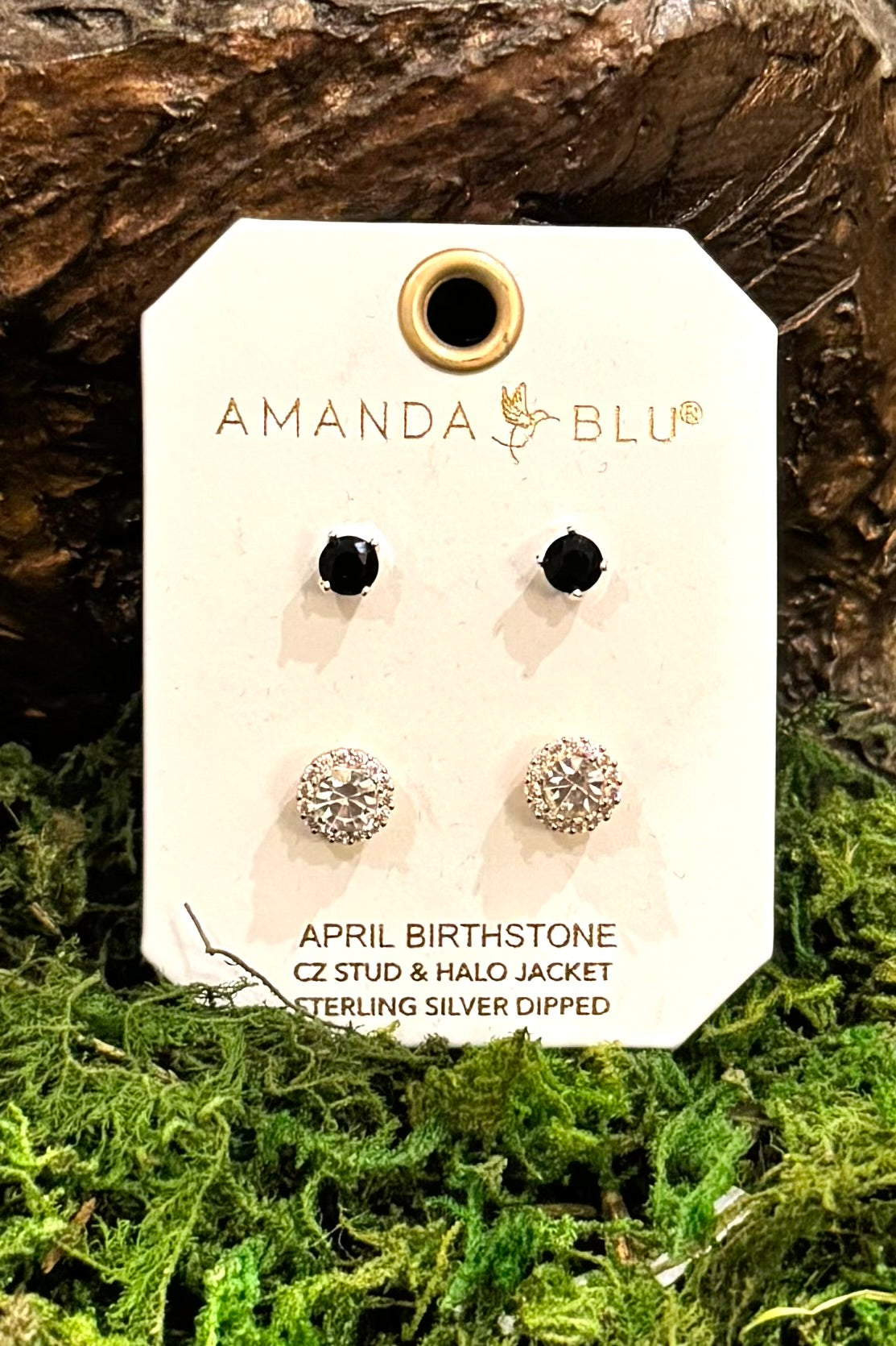 Birthstone Earrings with CZ Halo Jacket (Choose your Birth Month)