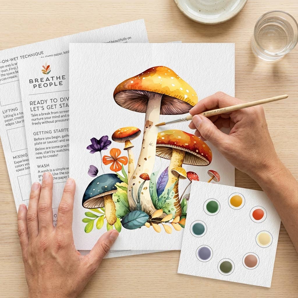Breathe People Mushrooms All-In-One Watercolor Kit