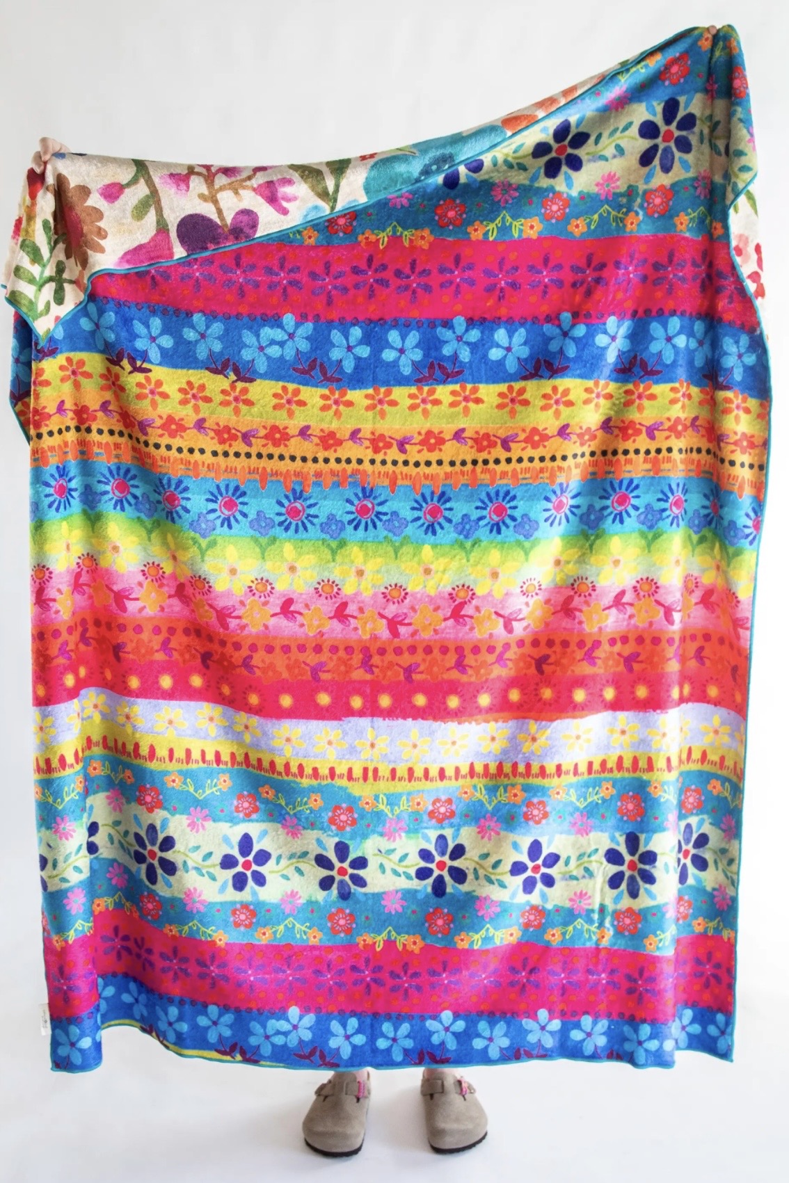 Natural Life Double Sided Cozy Throw Blanket- World Better