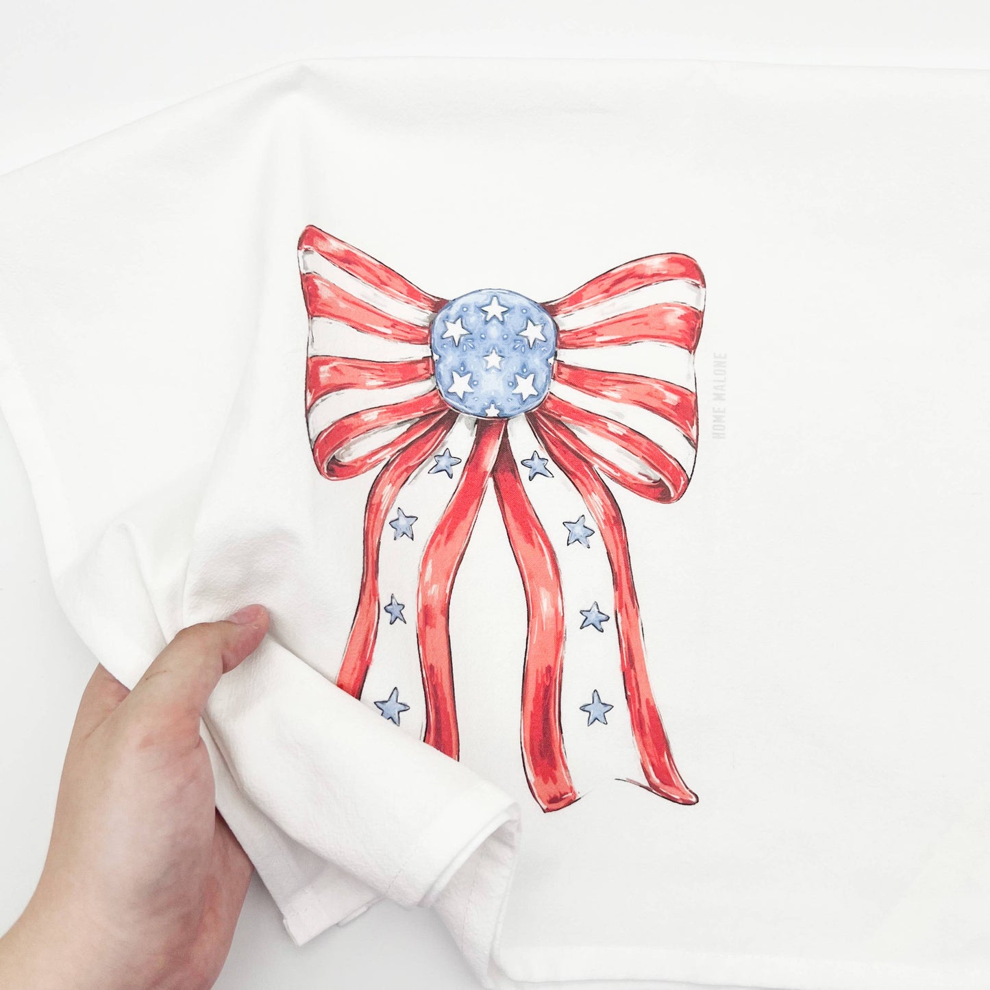 Patriotic Coquette Bow Tea Towel-Stars and Stripes