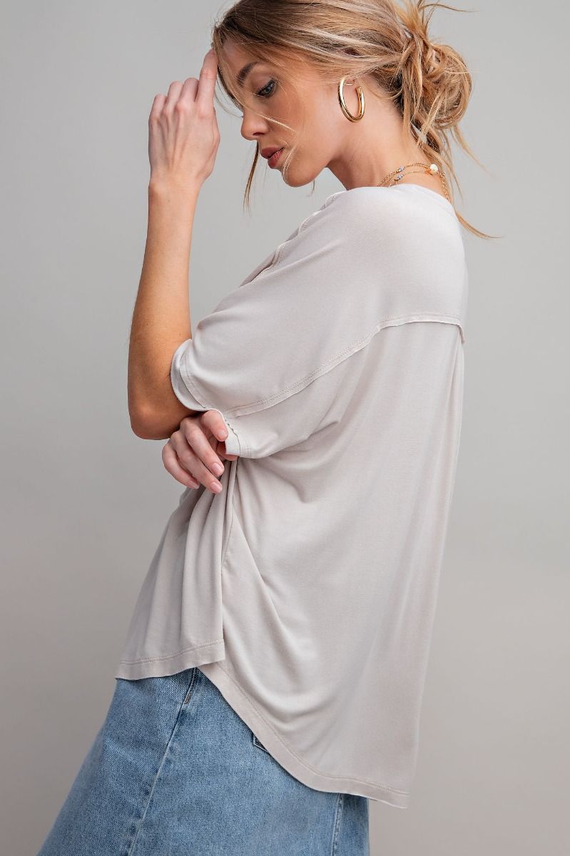 Easel Eggshell Short Sleeve Oversized Tee