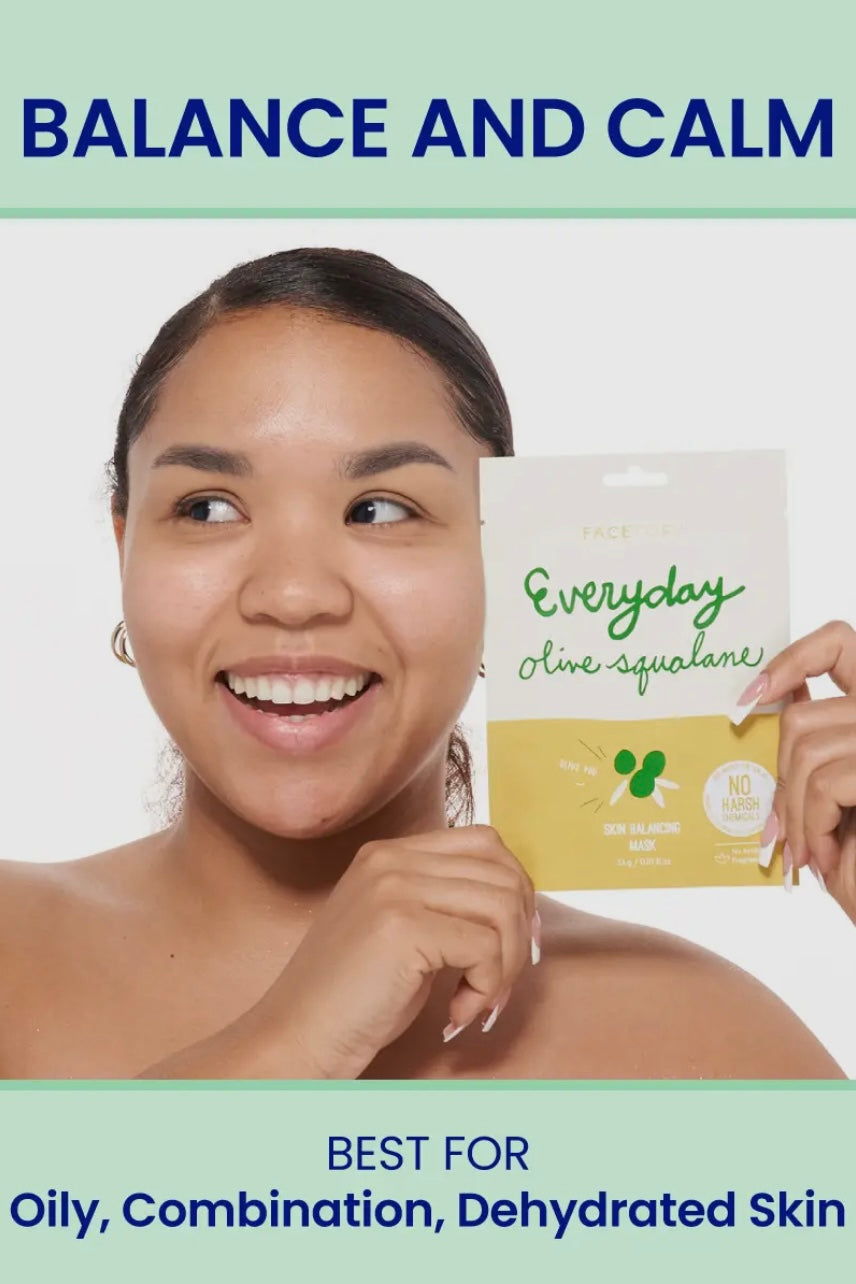 FaceTory Everyday Olive Squalane Skin Balancing Sheet Mask- Korean Beauty