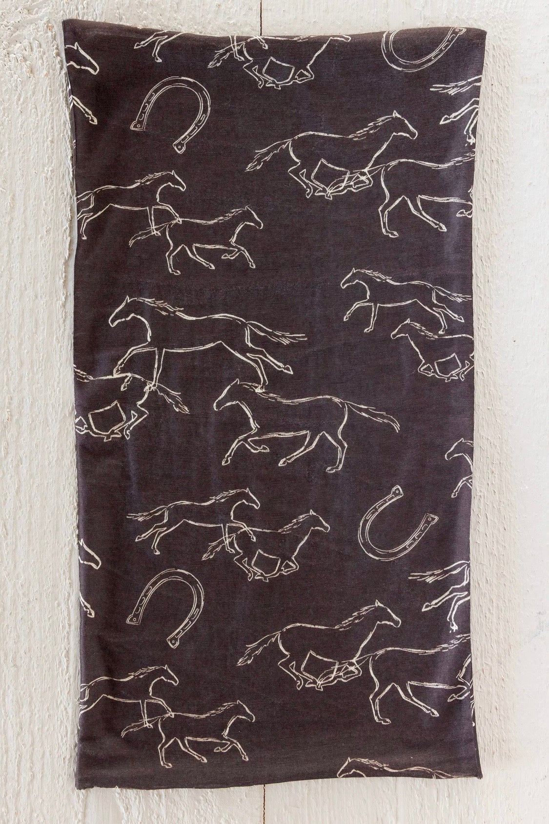Natural Life Boho Bandeau Headband in Western Wild Chocolate Horses