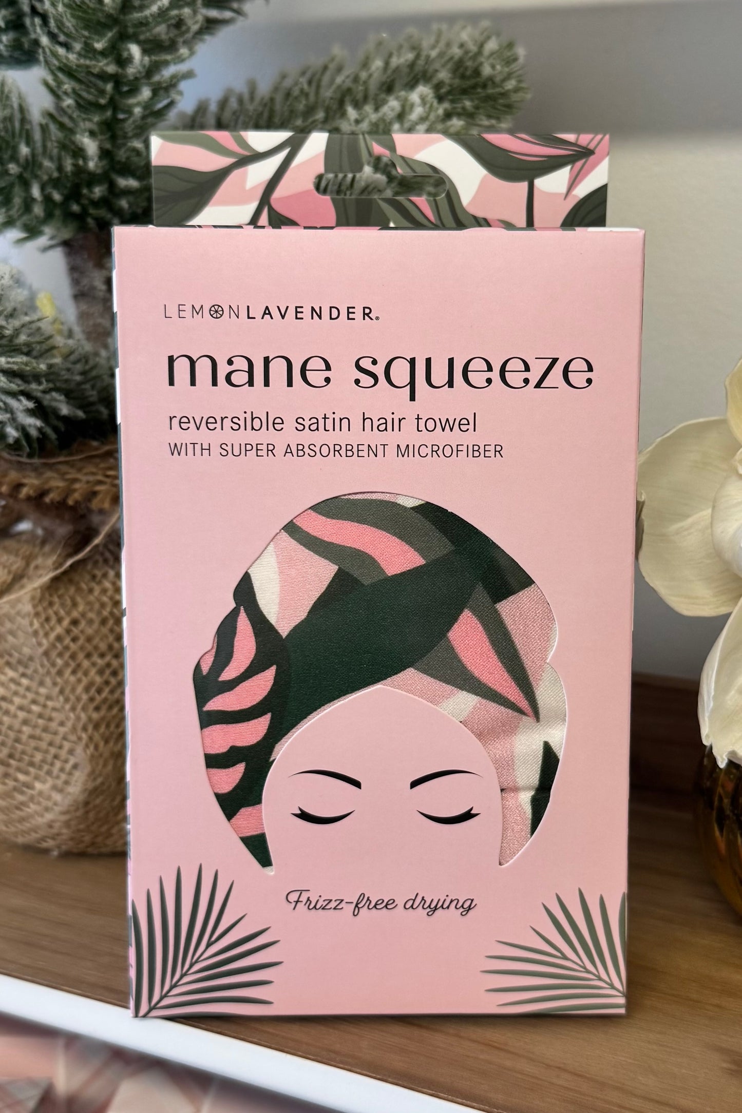 Lemon Lavender Mane Squeeze Reversible Satin & Microfiber Turbo Towel