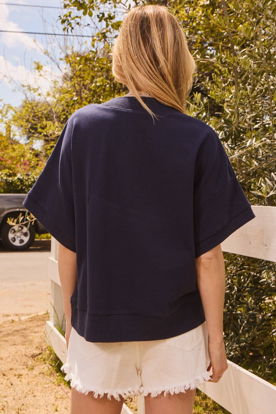 Oddi Navy and Orange Oversized Auburn Game Day Sweatshirt