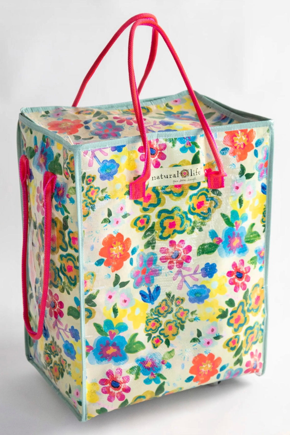 Natural Life Rolling Tote Bag- Floral Garden