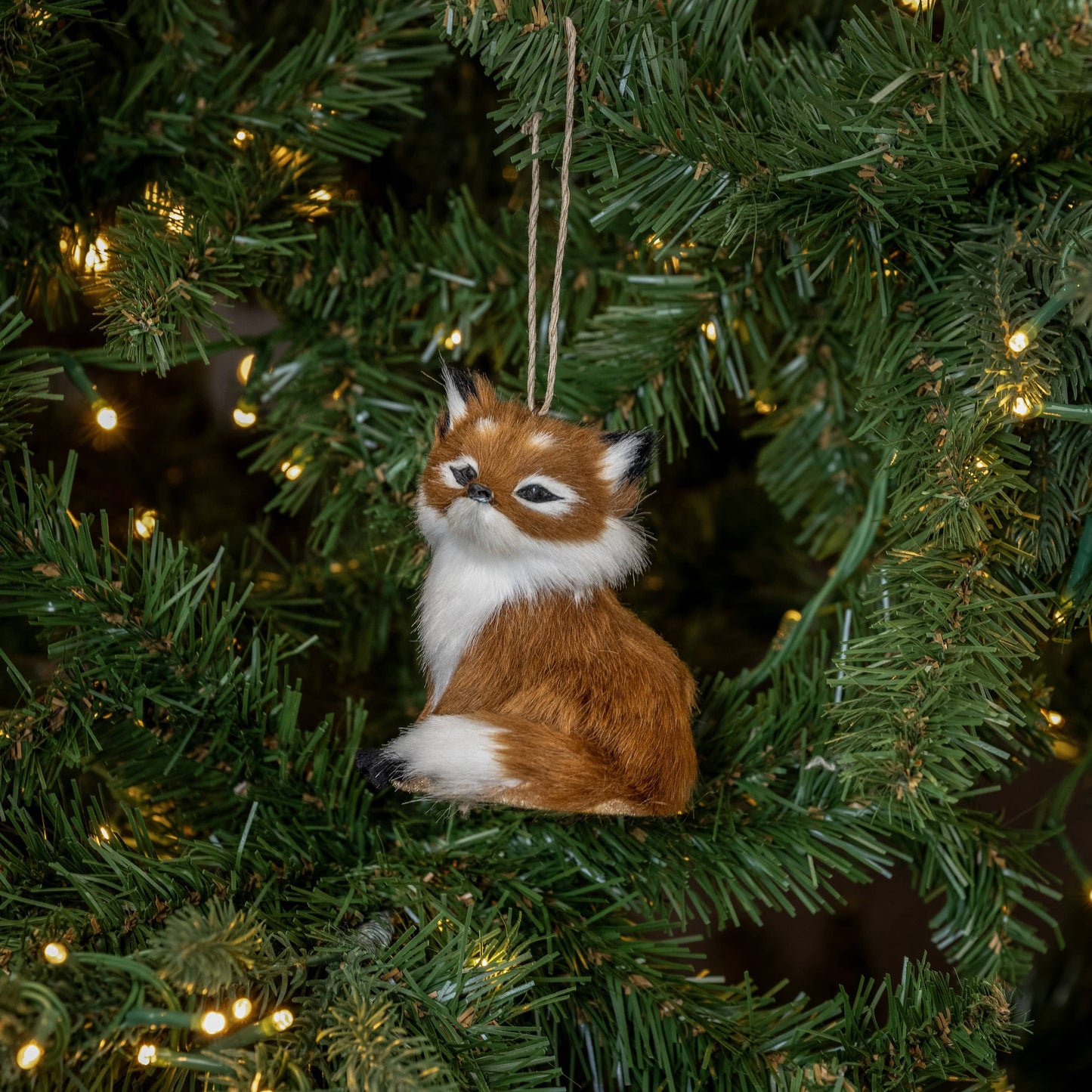 Faux Fur Fox Ornament
