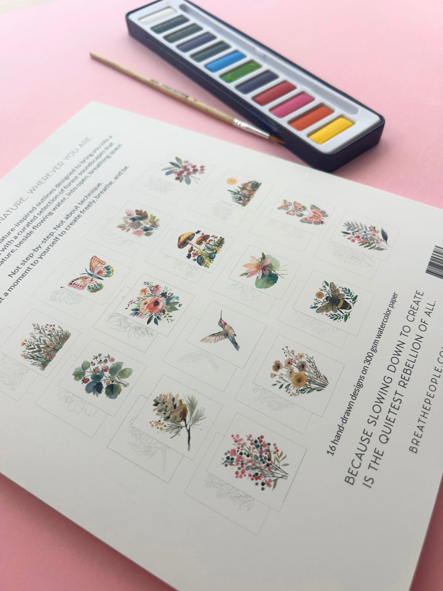Breathe People Watercolor Meditative Art Book: Guided Creative Ritual