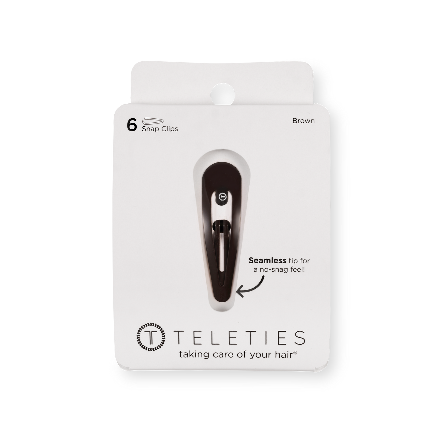 Teleties Snap Clip | Brown | 6 Count