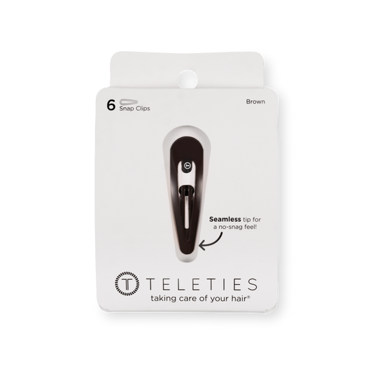 Teleties Snap Clip | Brown | 6 Count