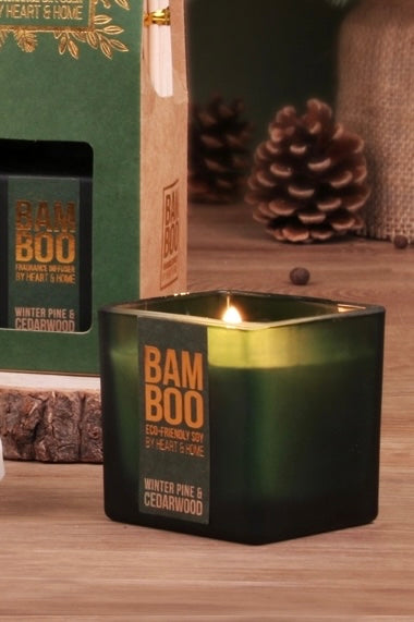 Winter Pine and Cedarwood Bamboo Eco-Friendly Soy Candle
