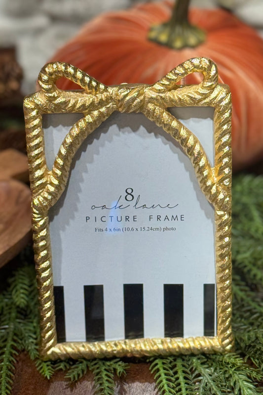 8 Oak Lane Gold Bow Picture Frame 4x6