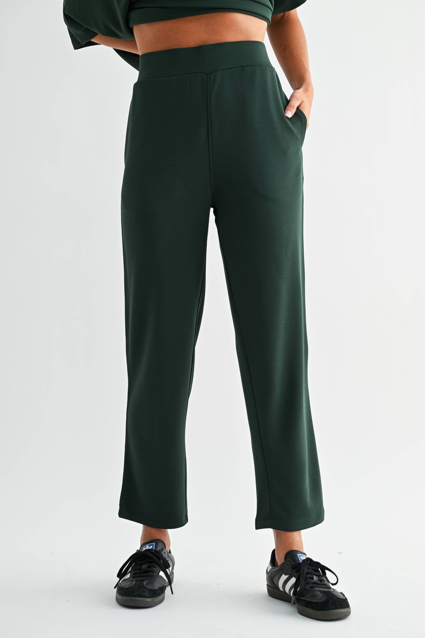 Ash Grey Soft Drape Laguna Cropped Pants