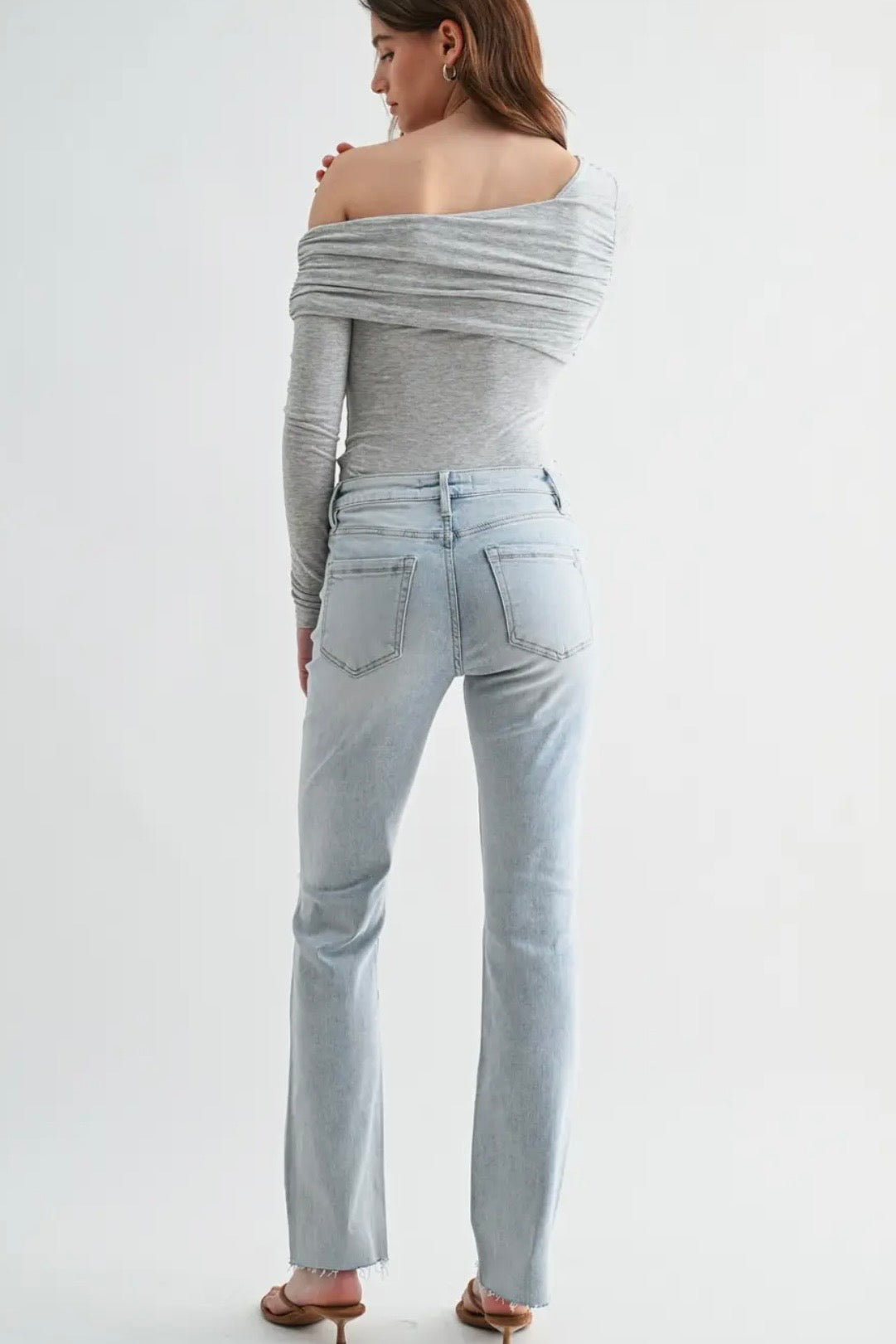 Mica Light Denim Mid-Rise Tummy Tuck Distressed Jean- 31" Inseam