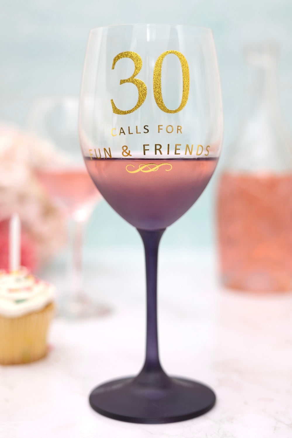 30th Birthday 19 oz Crystal Wine Glass in Gift Box