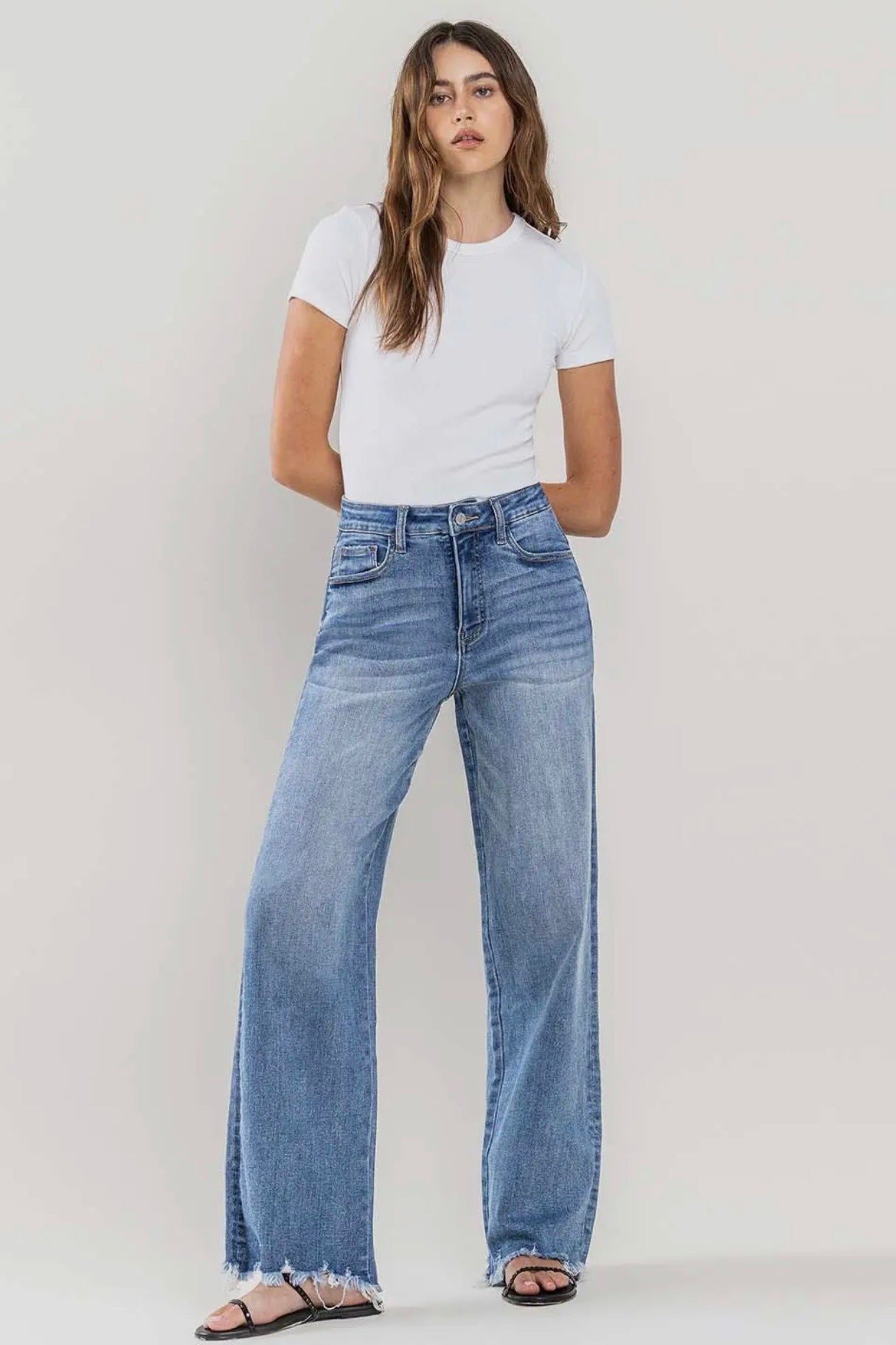 90s Vintage Loose Fit High Rise Stretch Jean with Tummy Control