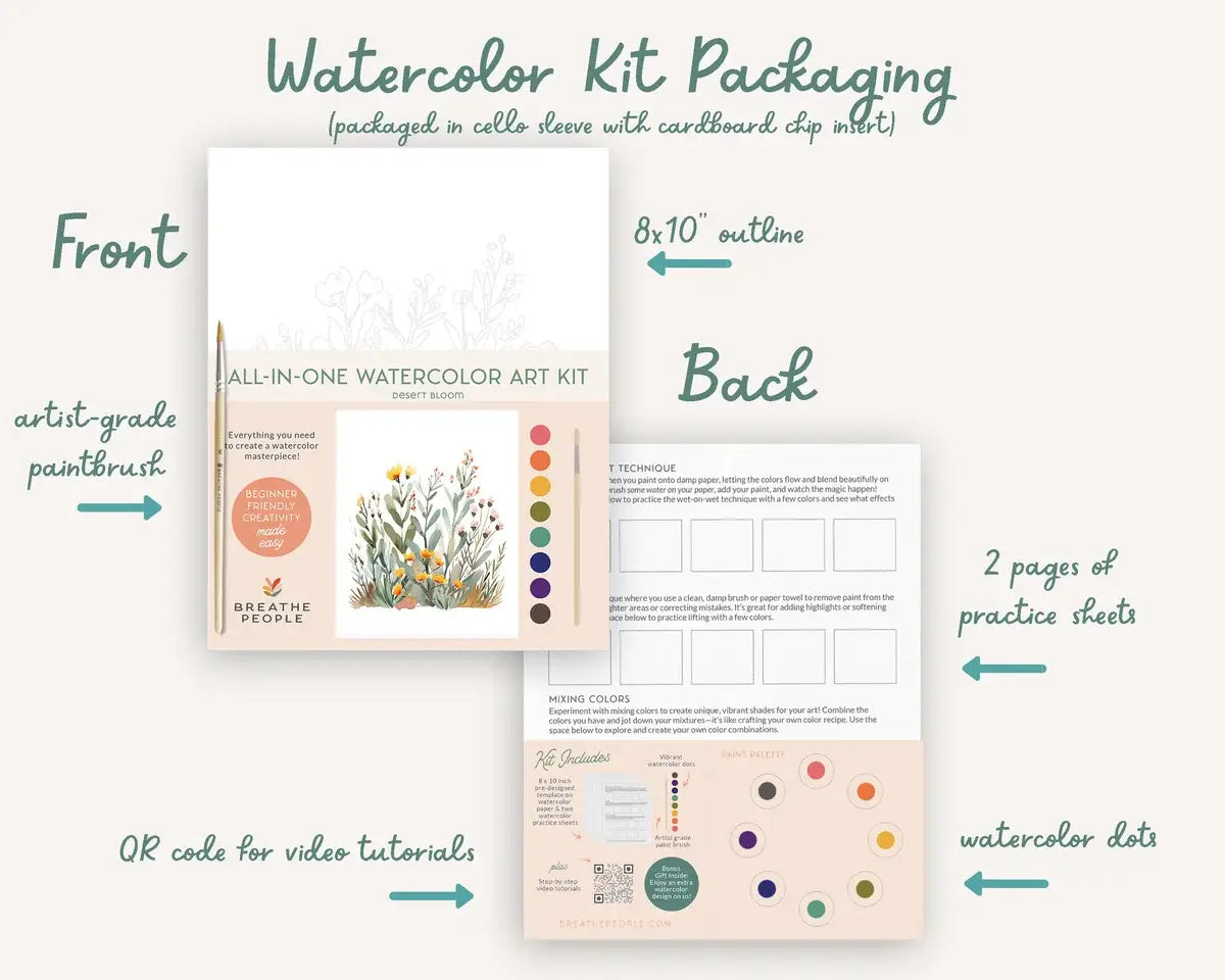 Breathe People Hummingbird All-In-One Beginner Watercolor Paint Set