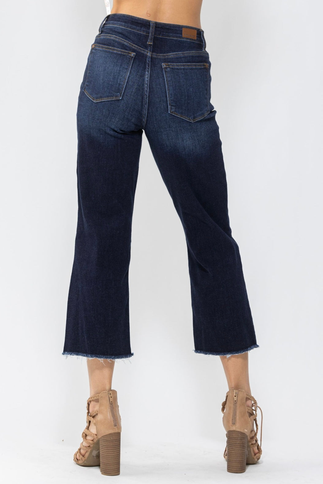 Judy Blue High Waisted Cropped Wide Leg Dark Denim Jean 82517REG