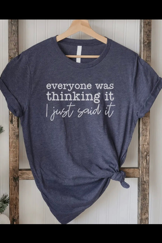 I Just Said It Heathered Navy Graphic Tee