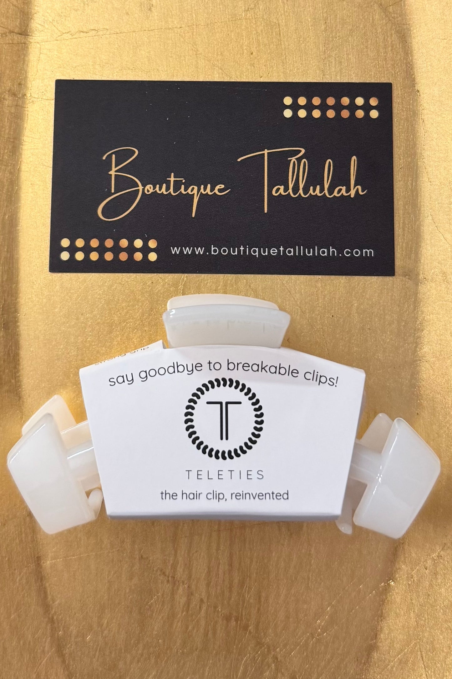 Teleties Classic Coconut White Claw Hair Clip