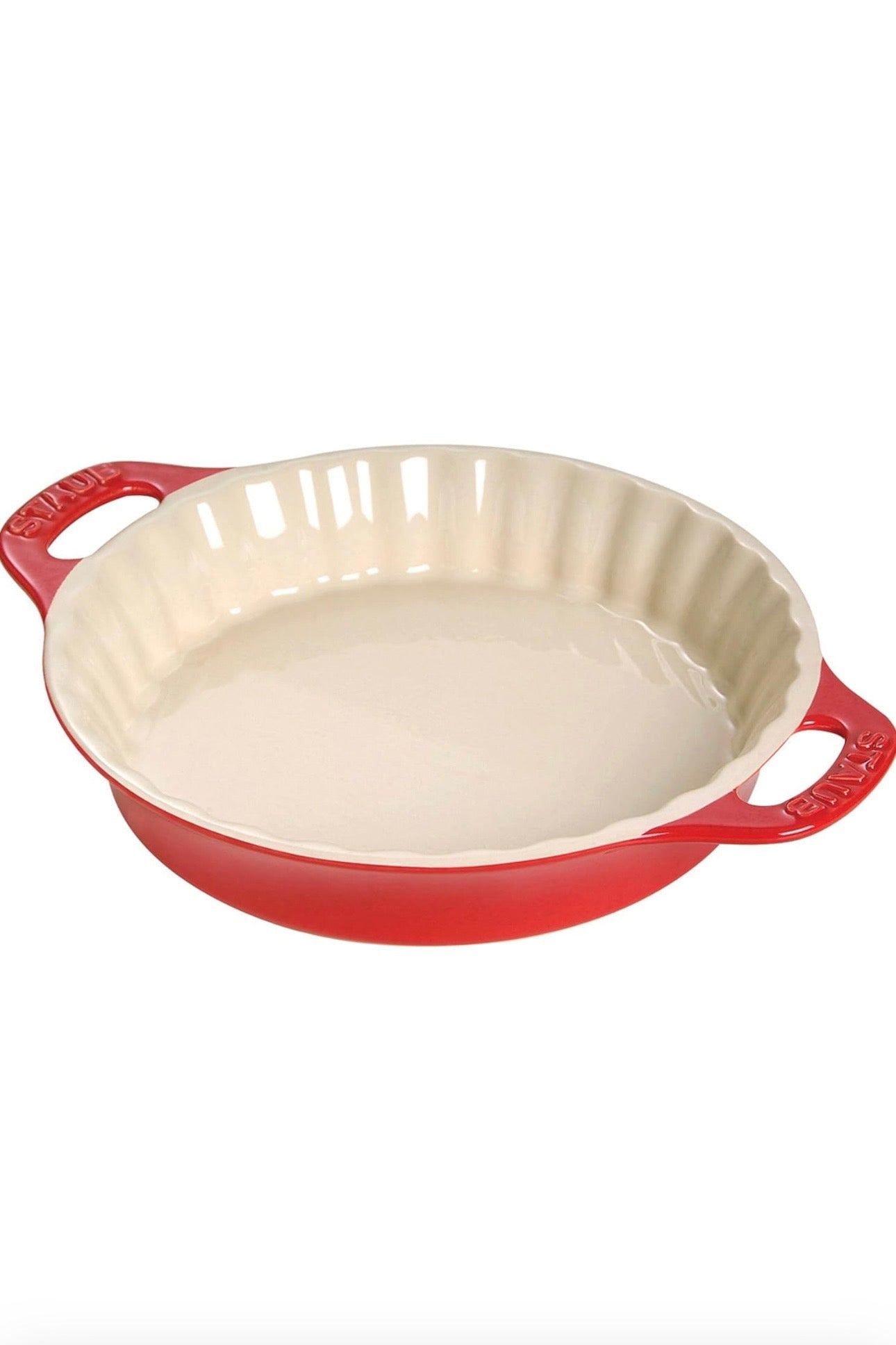 Staub Stoneware 9-inch Pie Dish, Cherry Red