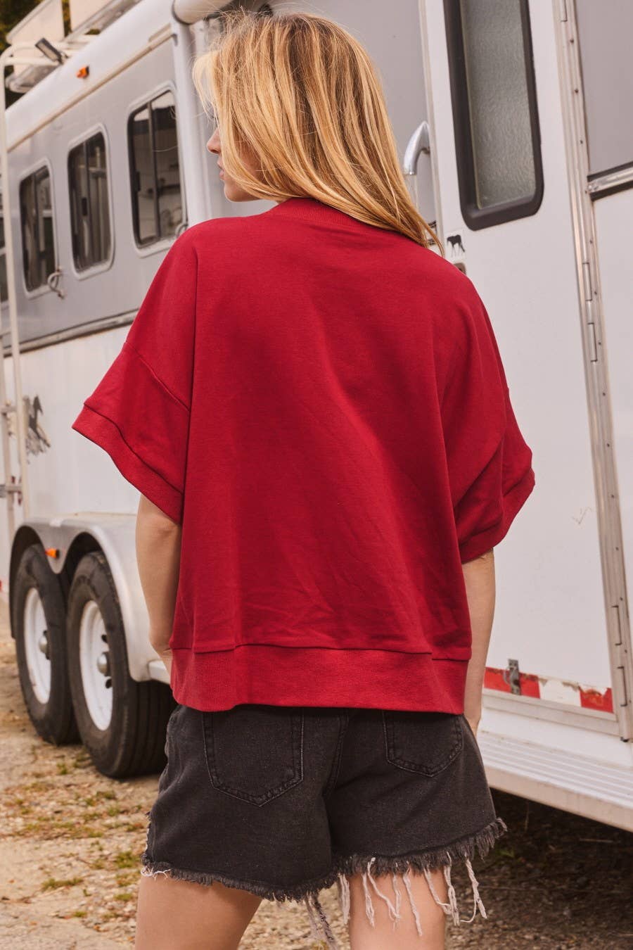 Oddi Crimson and White Oversized Alabama Game Day Sweatshirt