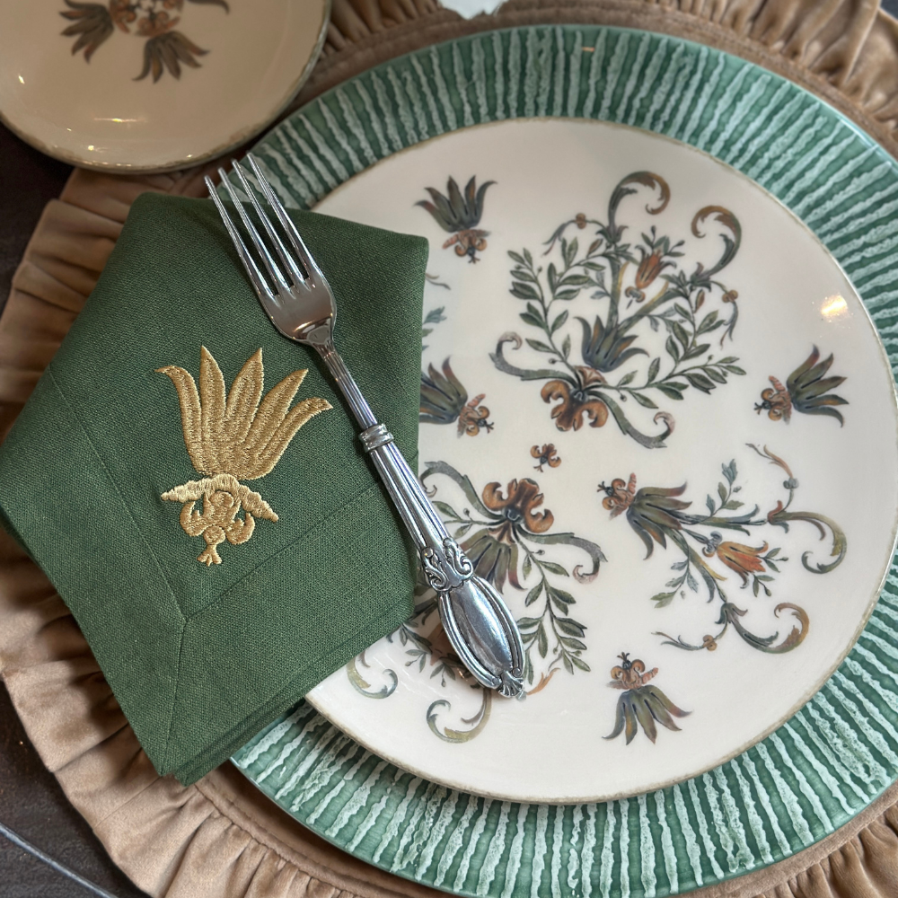 Arte Italica Villa Floret Large Linen Napkin- Camel