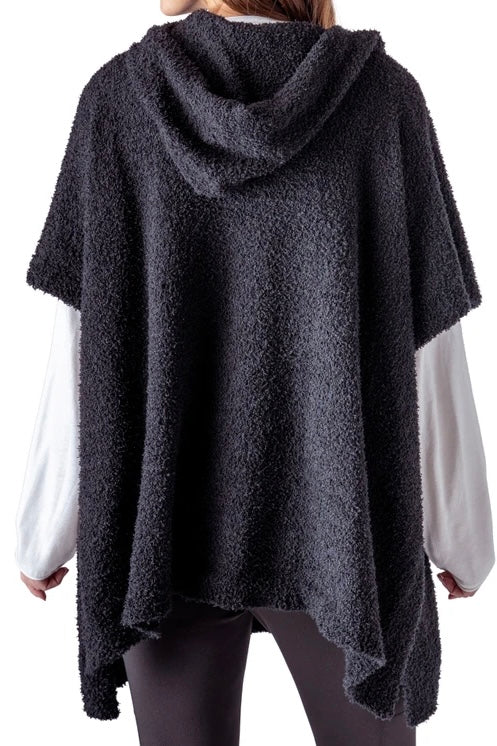 Hello Mello Always Cozy Poncho in Black