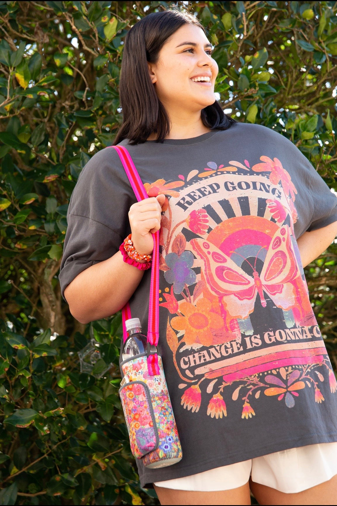 Natural Life Insulated Water Bottle Carrier- Pink Patchwork