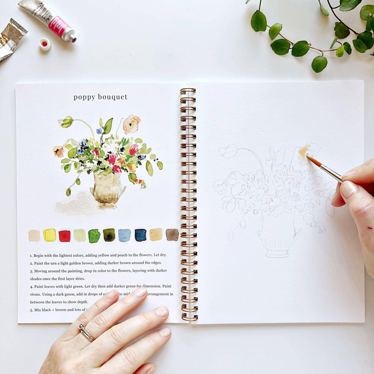 Bouquets Watercolor Workbook: Emily Lex Studio