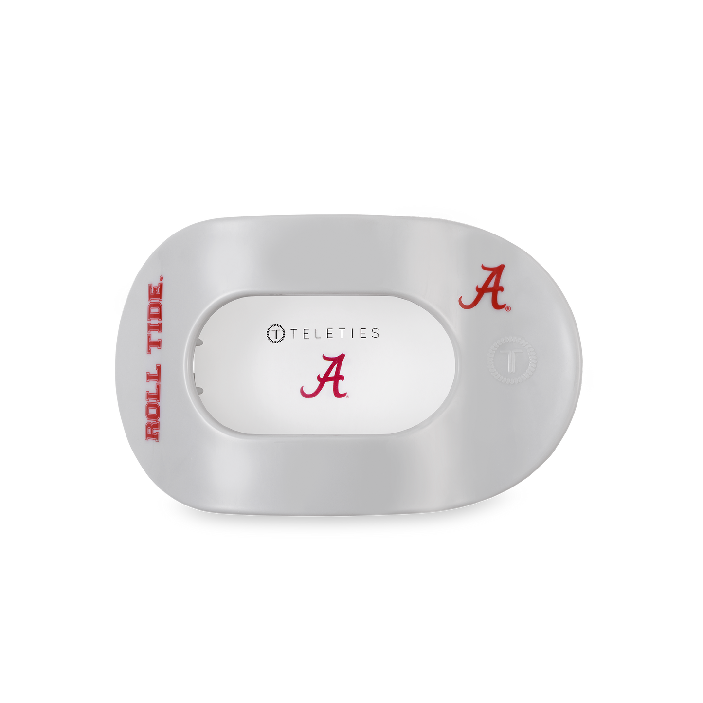 Teleties Alabama Flat Round Hair Clip | Medium | Roll Tide!