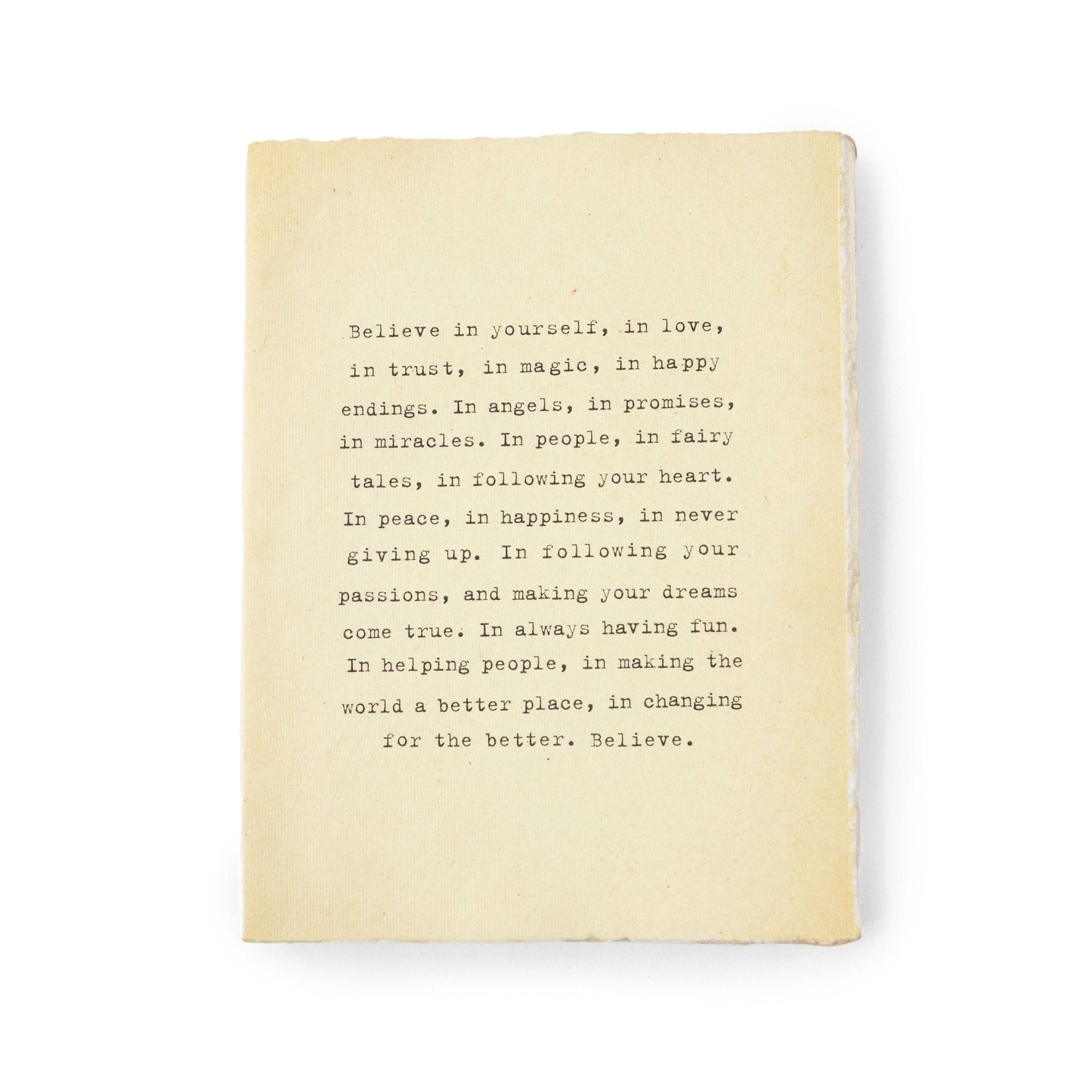 Sugarboo Believe In Yourself Large Deckled Edge Notebook - Cream