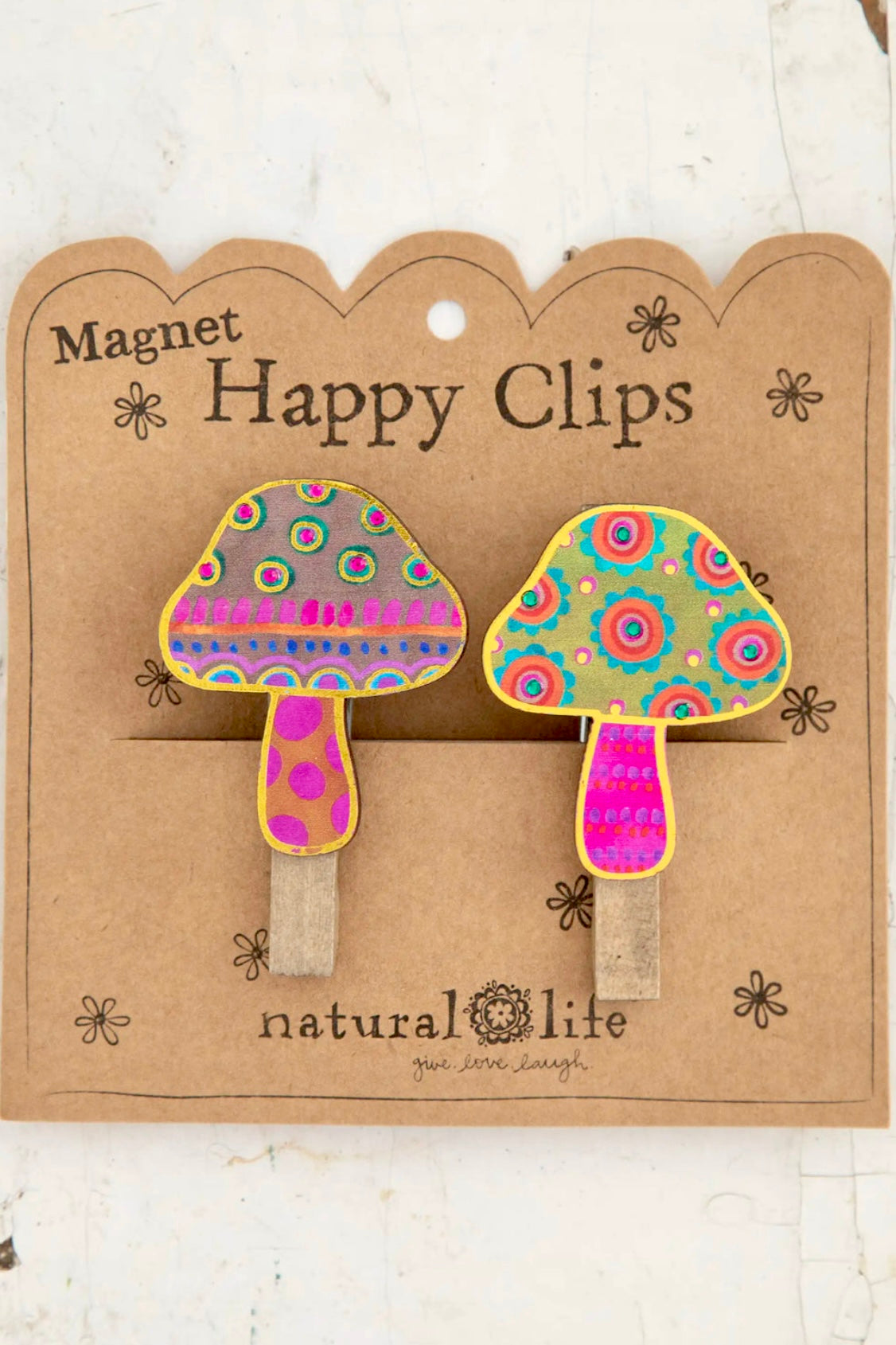 Natural Life Magnet Happy Bag Clips- Mushrooms, Set of 2