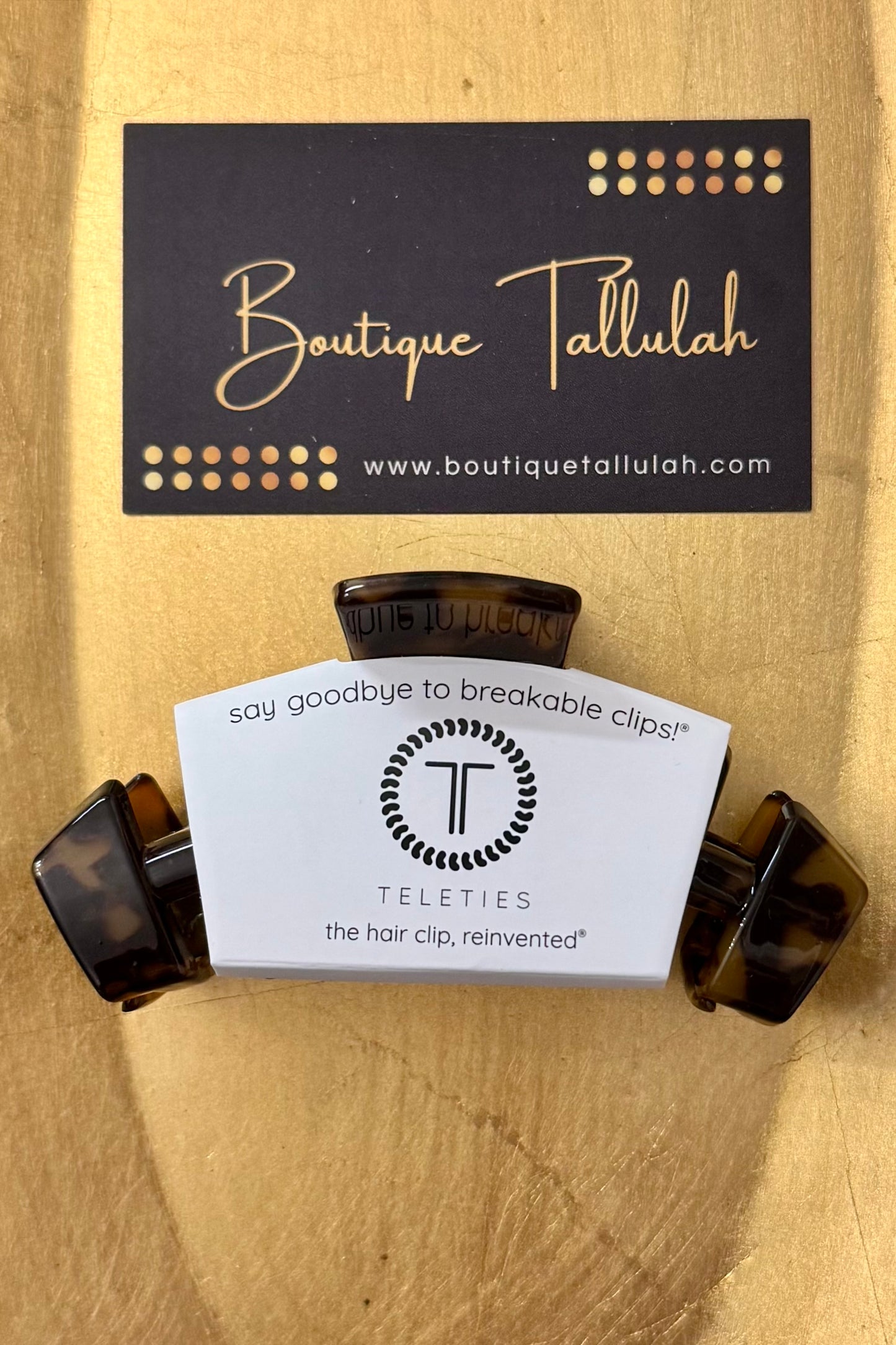 Teleties Classic Dark Tortoise Claw Hair Clip