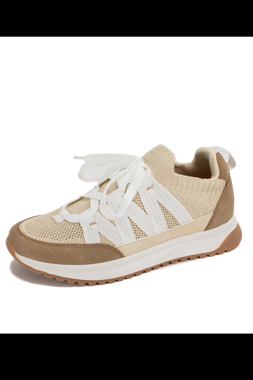 Yellow Box Rocco Sportknit Sneaker in Ivory