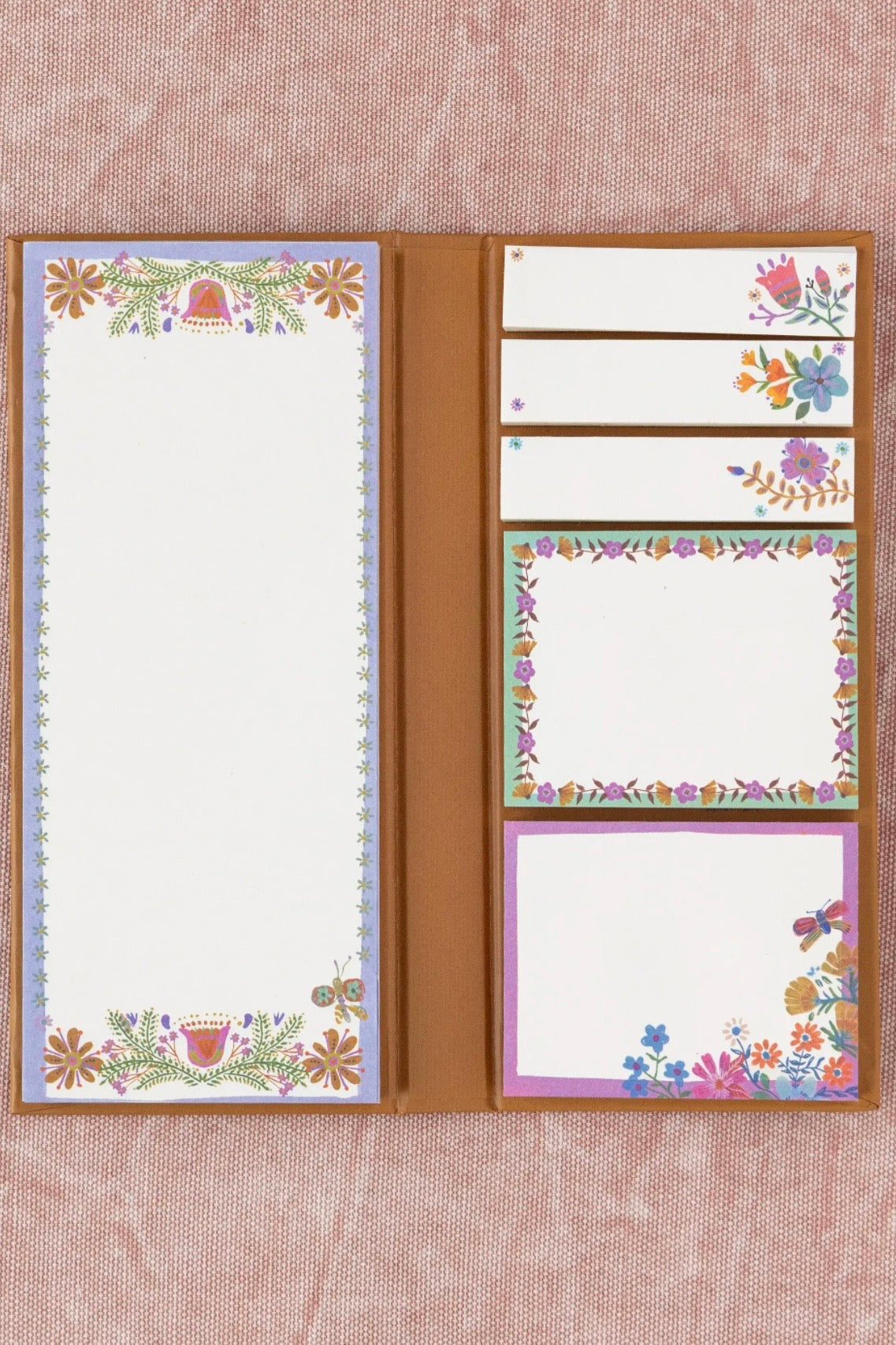 Sticky Note Book- Mustard Folk Flower