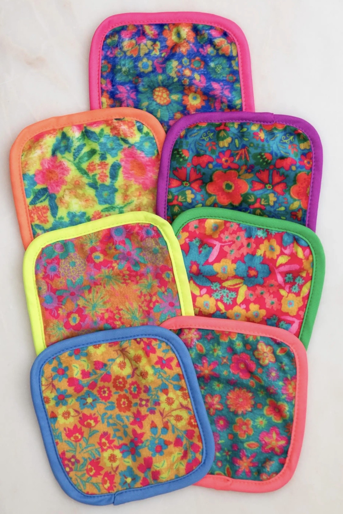 Natural Life Mini Make Up Removing Cloth Set of 7- Floral
