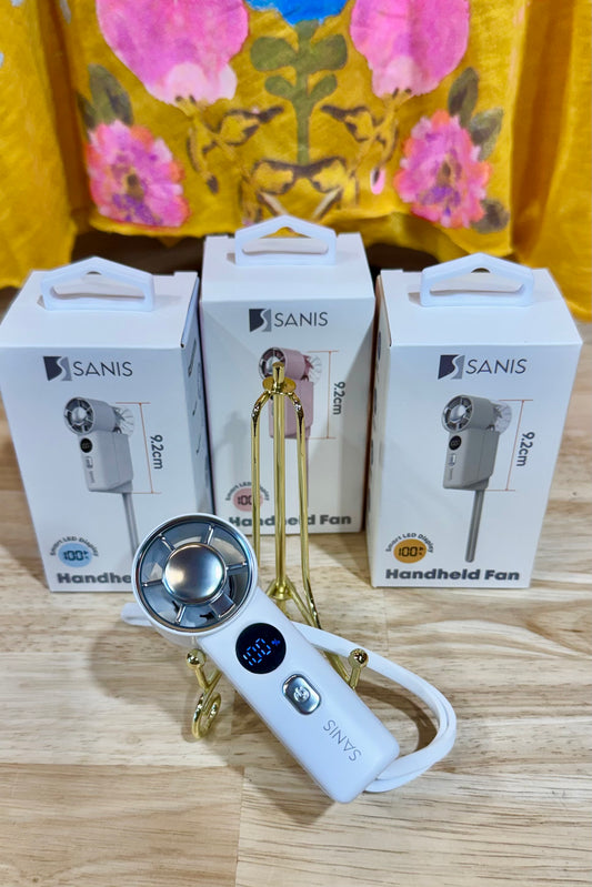 Sanis Mini High Flow Rechargeable Handheld Fan- 2000mAh