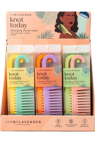 Lemon Lavender Knot Today Detangling Shower Comb Set