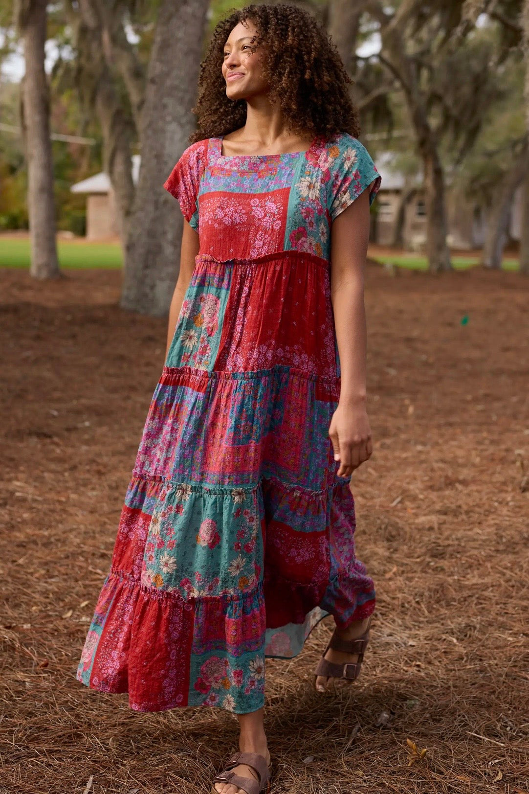 Natural Life Berkley Maxi Dress- Jewel Positano Scarf