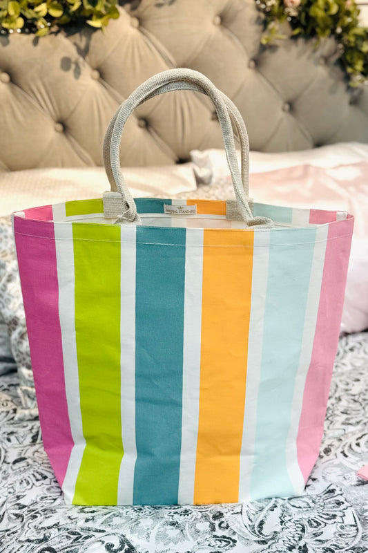 Tropical Sunrise Beach/Pool Tote in White Multi