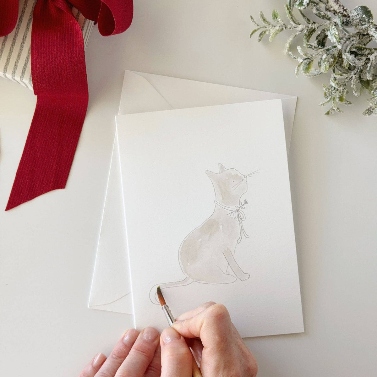 Festive Friends Paintable Notecard Set of 8- Emily Lex Studio
