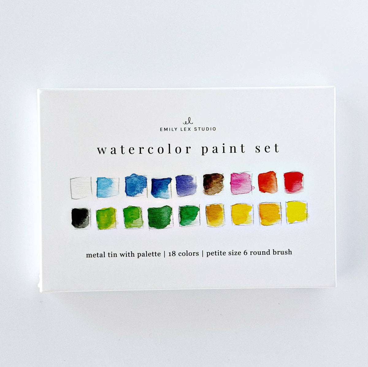 Watercolor Paint Set: 18 colors With Brush- Emily Lex