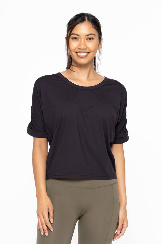Black Elegant Touch Loose Fit Tee
