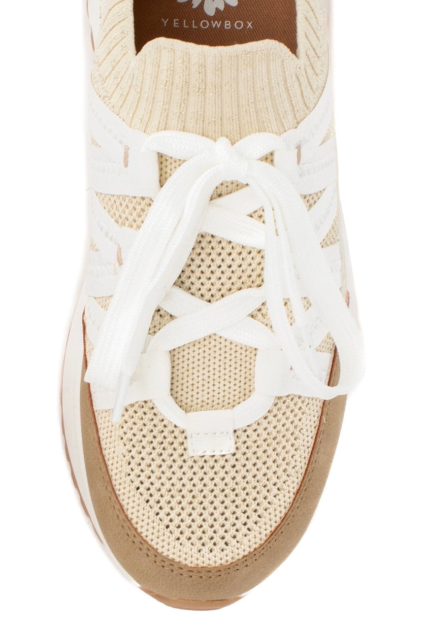 Yellow Box Rocco Sportknit Sneaker in Ivory